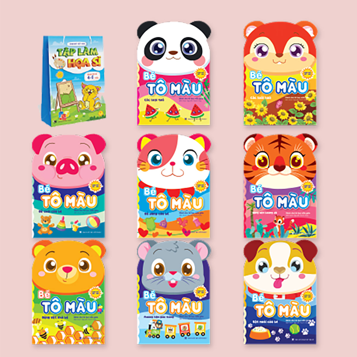 Combo 8 cuốn Túi tô màu Tập làm họa sĩ nhí