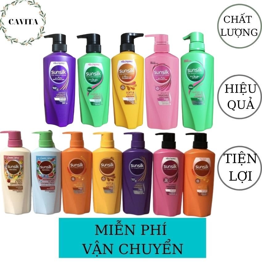 [FREESHIP] Dầu Gội Sunsilk Mềm Mượt  Thái Lan CAVITA giúp nuôi dưỡng tóc dài, dày, óng mượt suốt ngày dài