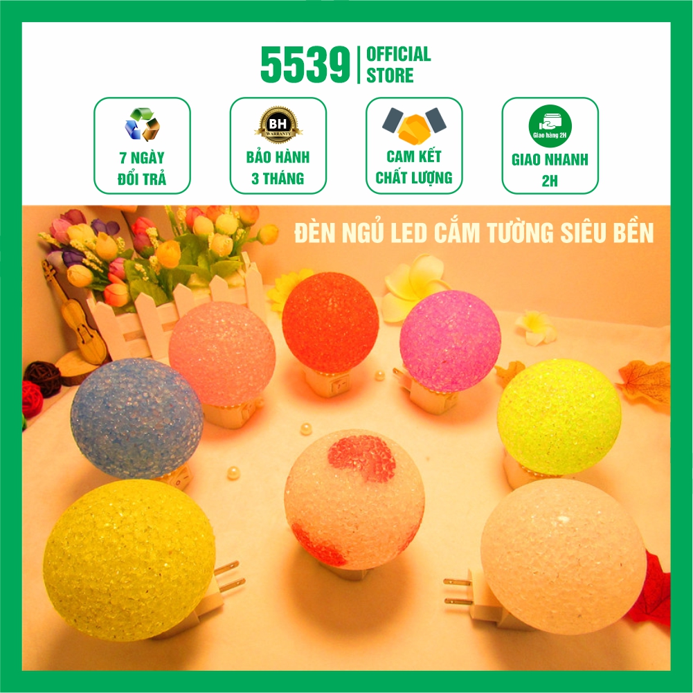 Đèn ngủ led cắm tường chất liệu nhựa dẻo cao cấp nhiều màu lựa chọn an toàn thân thiện môi trường độ bền cao - 5539 Official Store