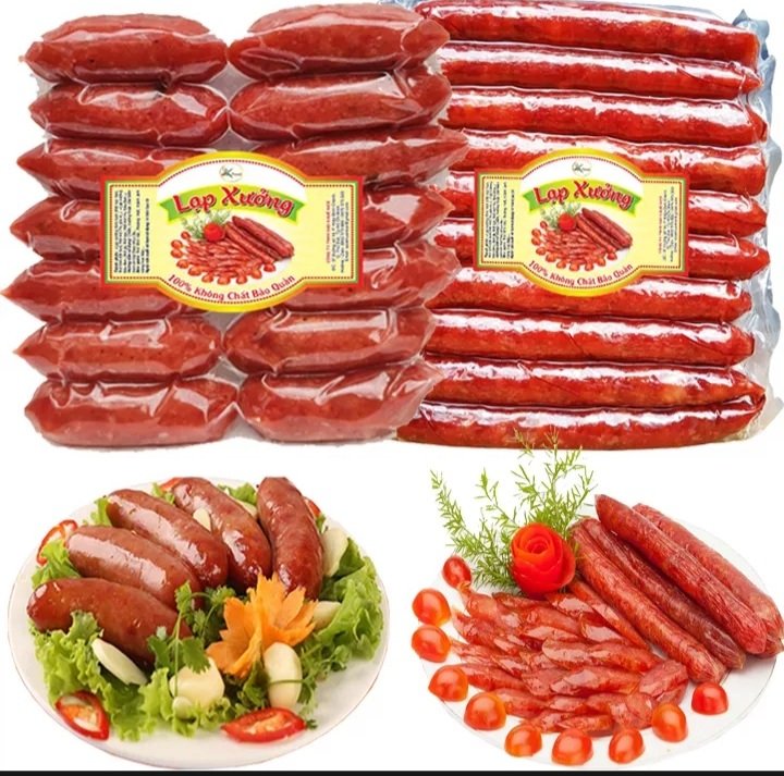 Lạp xưởng tôm và lạp xưởng heo tươi mai quế lộ đặc biệt thơm ngon