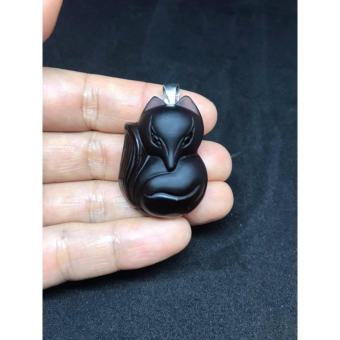 Mặt dây chuyền hồ ly đá thạch anh khói.