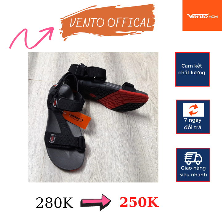 Giày sandal nữ Vento 2 quai ngang chéo quai dù đế cao su chống hôi chân NV4538
