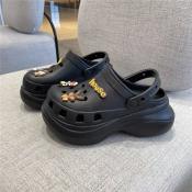 Trendy Crocs Heel Slippers with Free Jibbitz