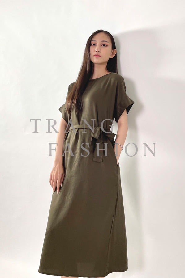 Hàng vnxk đầm tay ngắn cột dây 2m