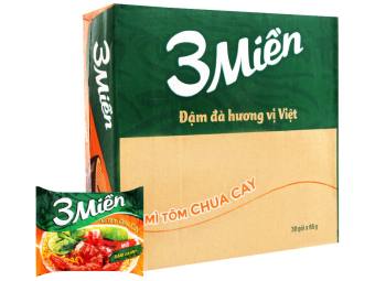 Mì 3 miền tôm chua cay thùng 30 gói x 65g