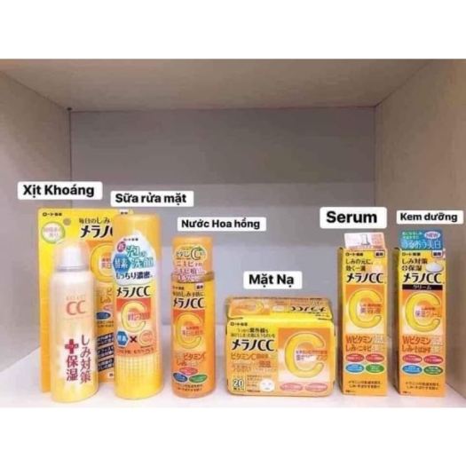 Bộ dưỡng trắng da Melano CC nội địa Nhật: sữa rửa mặt nước hoa hồng serum xịt khoáng kem dưỡng
