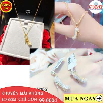 Dây chuyền nữ thời trang, dây chuyền chiếc giày dát đá pha lê sáng lấp lánh lung linh mạ vàng mạ bạch kim thiết kế thời trang dễ thương Gadoshop VD10091935 - làm quà tặng bất ngờ vô cùng ý nghĩa