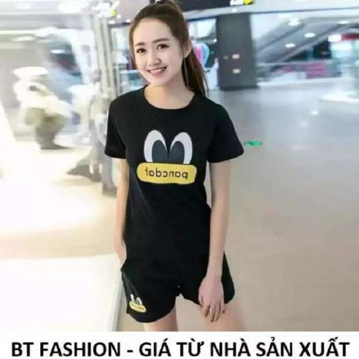 Đồ Bộ Áo Thun Nữ  + Quần Đùi Sọt Thể Thao, Ở Nhà, Đi Ngủ Thời Trang Mới - BT Fashion (ĐN03)