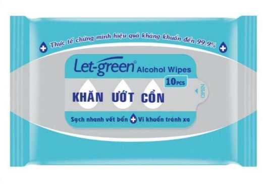 [HCM] Khăn ướt cồn Letgreen 10 miếng