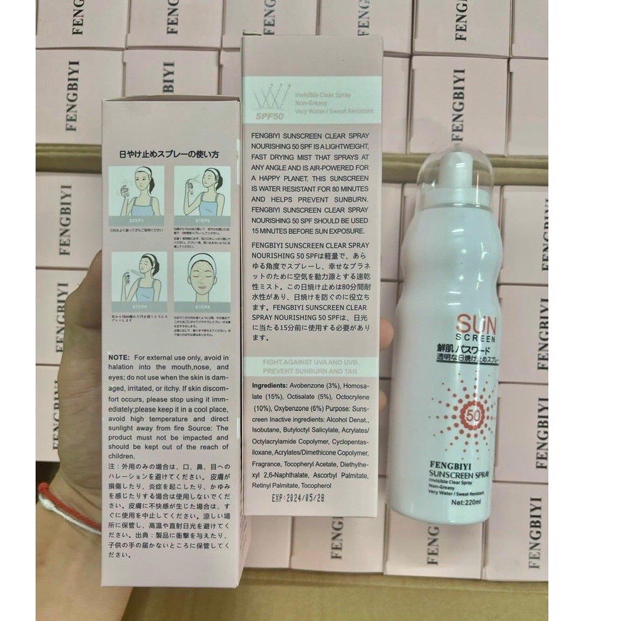 Kem chống nắng dạng xịt dưỡng da nâng tông màu trắng mịn