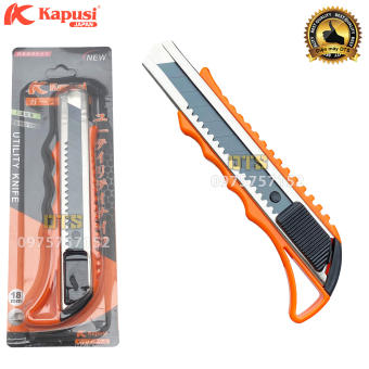 Dao rọc giấy đa năng 18mm hãng Kapusi K-8746, dao trổ cố định lưỡi dao siêu sắc, khung kim loại siêu bền, dao cắt decal, dao cắt giấy, rọc băng dính, dao rọc giấy A100 cắt thùng bìa carton, dao rọc giấy to, dao đa năng