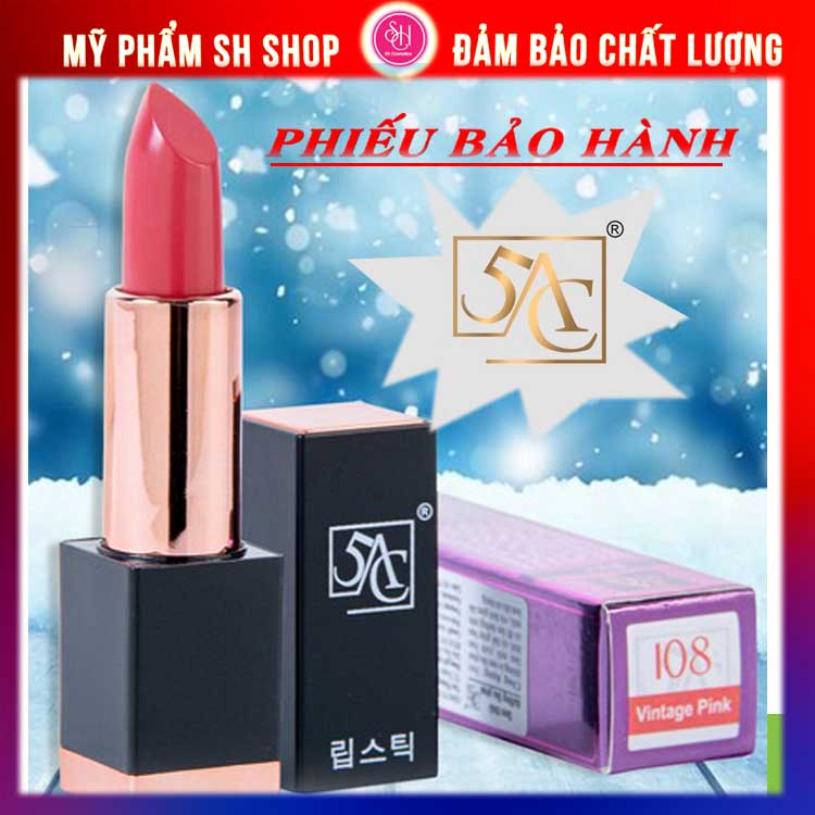 Son môi lì dưỡng môi giữ ẩm bền màu không phai không chì 5AC Hàn quốc - Phiếu Bảo Hành chính hãng 4.5g
