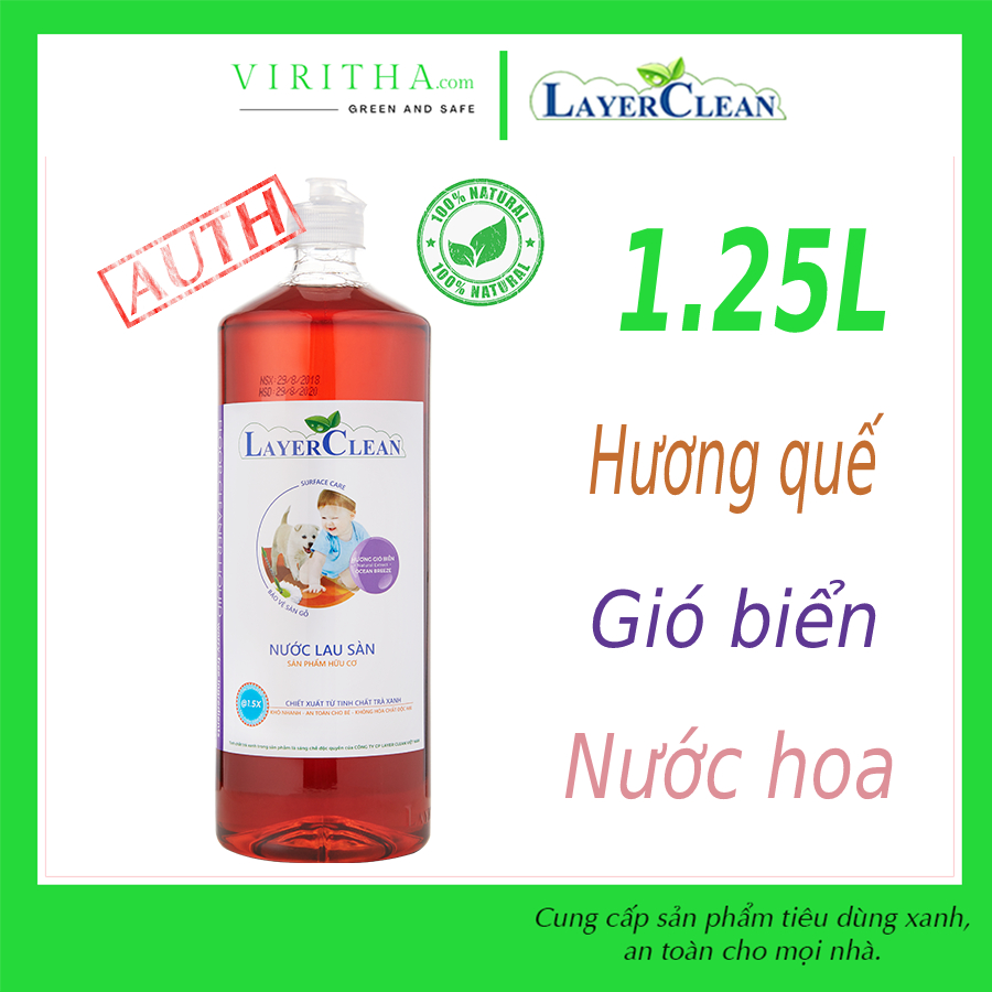 [HỎA TỐC HCM] Nước lau sàn organic Layer Clean chai 1.25L