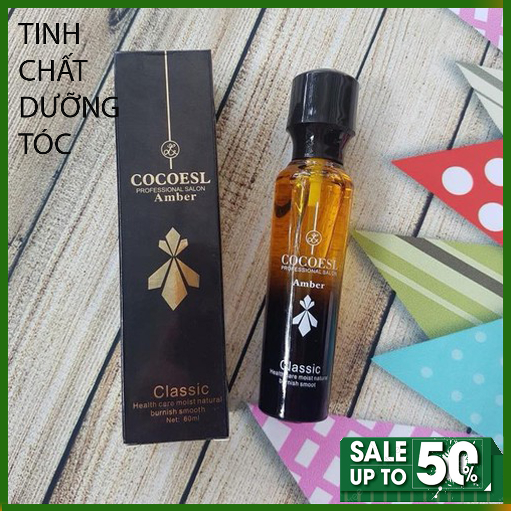 Tinh Dầu Dưỡng Tóc - Tinh dầu dưỡng tóc cao cấp CO-CO-ESL Amber 60ml ,Phục hồi tóc hư tổn và chẻ ngọn ,100% tinh dầu nguyên chất Macadamia.