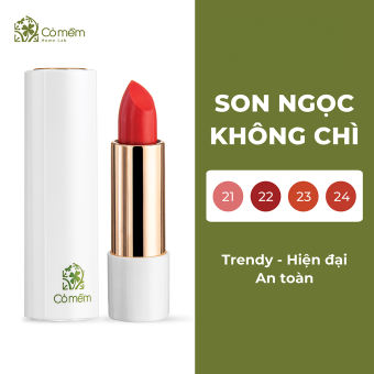 Son Không Chì - Son Ngọc Cỏ Mềm - Son Màu Cam Đất Đỏ Gạch Hồng Đất Cam Cháy Đỏ Đất - Son Thiên Nhiên An Toàn Cho Cả Mẹ Bầu