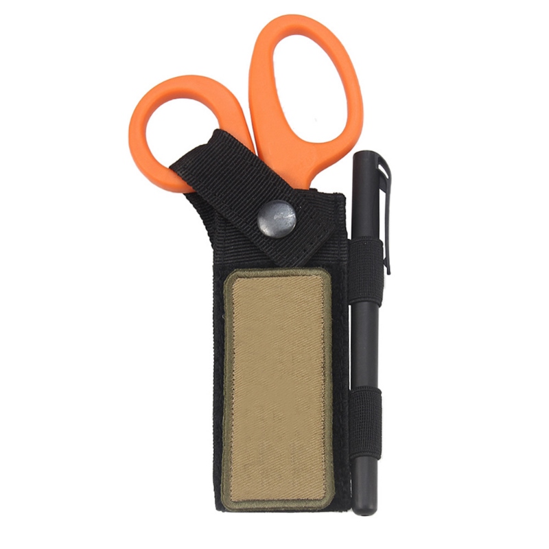 KANGDE Genuine Leather EDC Belt Loop Waist Multitool Sheath, EDC Pocket Organiser Pouch, Handmade 3 Pockets Organizer Sheath for Flashlights/Tactical Pens/