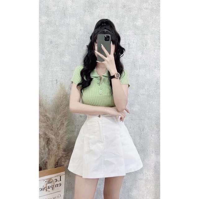 Quần giả váy nữ lưng thun chất kaki cực đẹp,Chân váy kaki basic