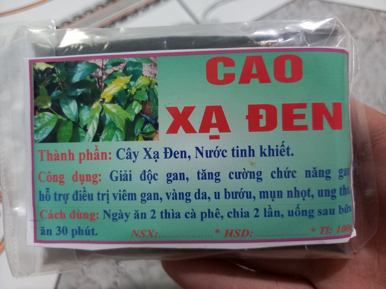 Cao xạ đen hòa bình 100gram