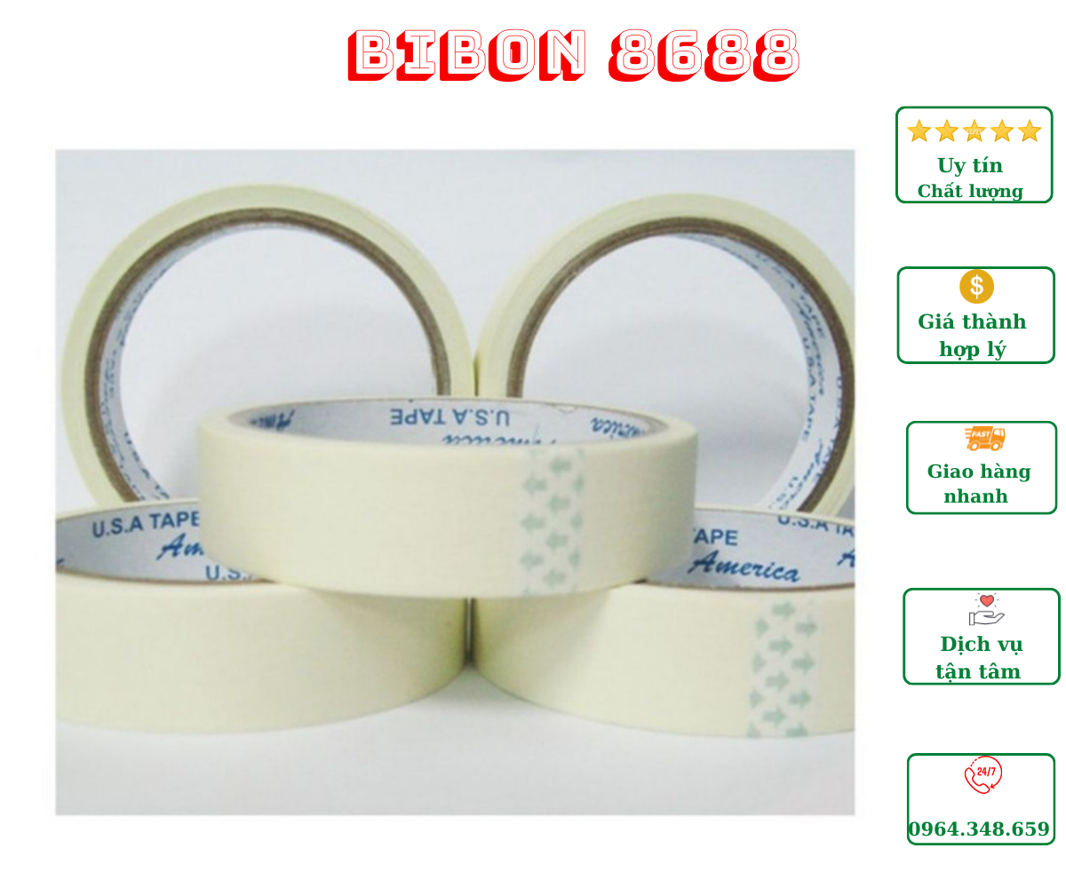 Băng keo, băng dính giấy chặn màu nước, màu Acrylic, cố định bản vẽ, viết chữ bản dày
