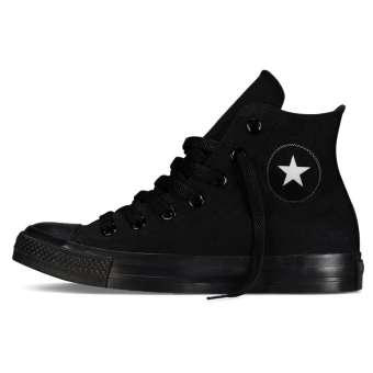 Giày Vải Sneaker Thể Thao CV Cổ Cao Full Đen Nữ