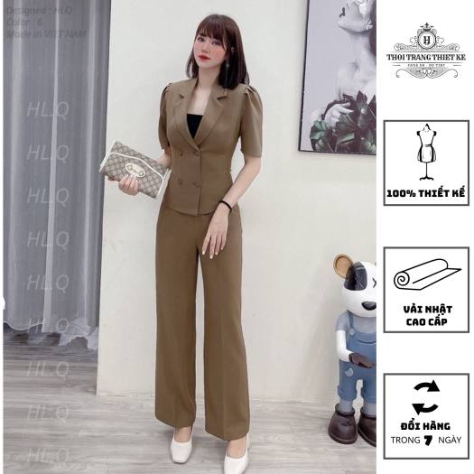 LX9532 - Bộ vest nữ 2CT gồm áo vest và chân váy mùa thu hàng nhập - giá