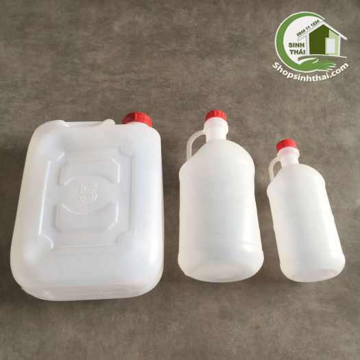 Can nhựa 1 lít, 2 lít, 5 lít màu trắng, có quai cầm - chọn can
