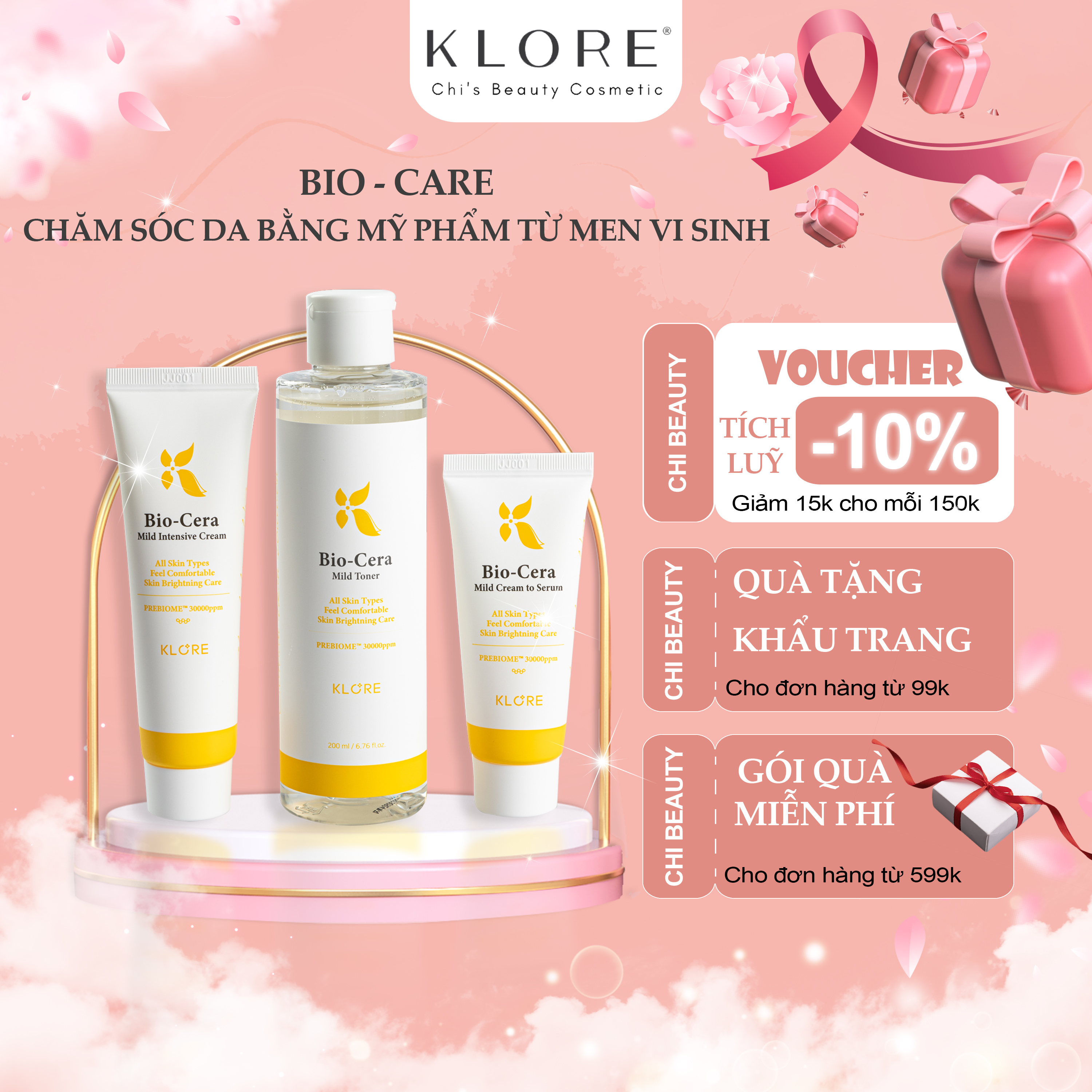 Bộ 3 Bio Cera Line Mỹ phẩm Kolre Nhập khẩu Hàn Quốc. Combo chăm sóc da chuyên sâu. Làm sạch, Dưỡng da, phục hồi da tổn thương, ngừa mụn, dưỡng ẩm da, Chống lão hóa hàng đầu Hàn Quóc