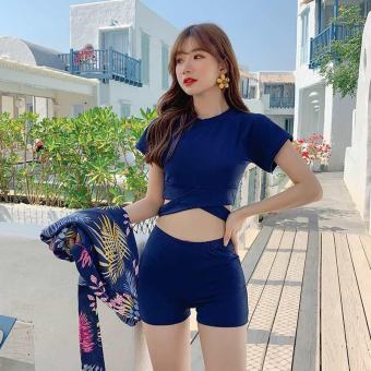 Sét bikini 3 chi tiết quần áo và khăn voan lụa sang chảnh