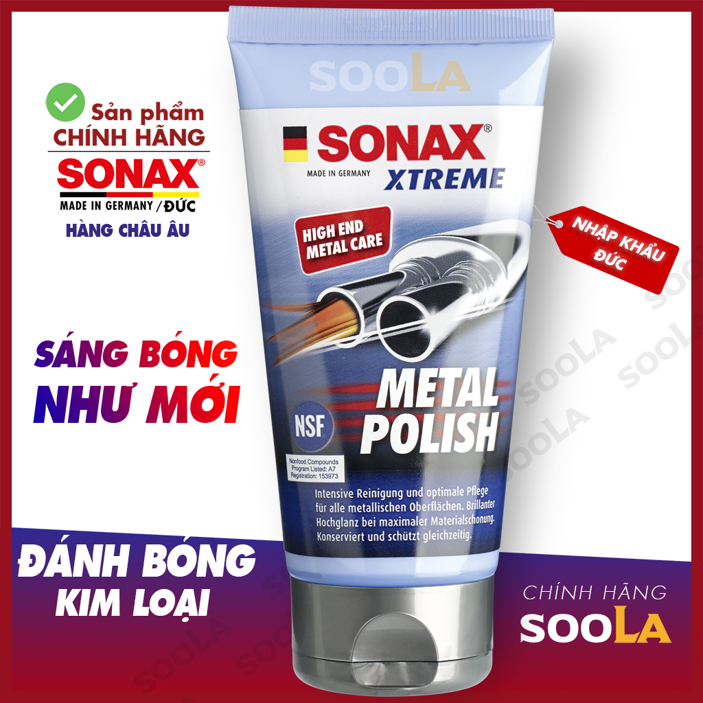 Kem đánh bóng kim loạI Sonax Metal Polish Nhập khẩu Đức 150ml