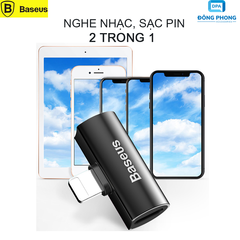 Bộ chia cổng lightning 1 ra 2 baseus l46 có hỗ trợ đàm thoại cho iphone & ipad