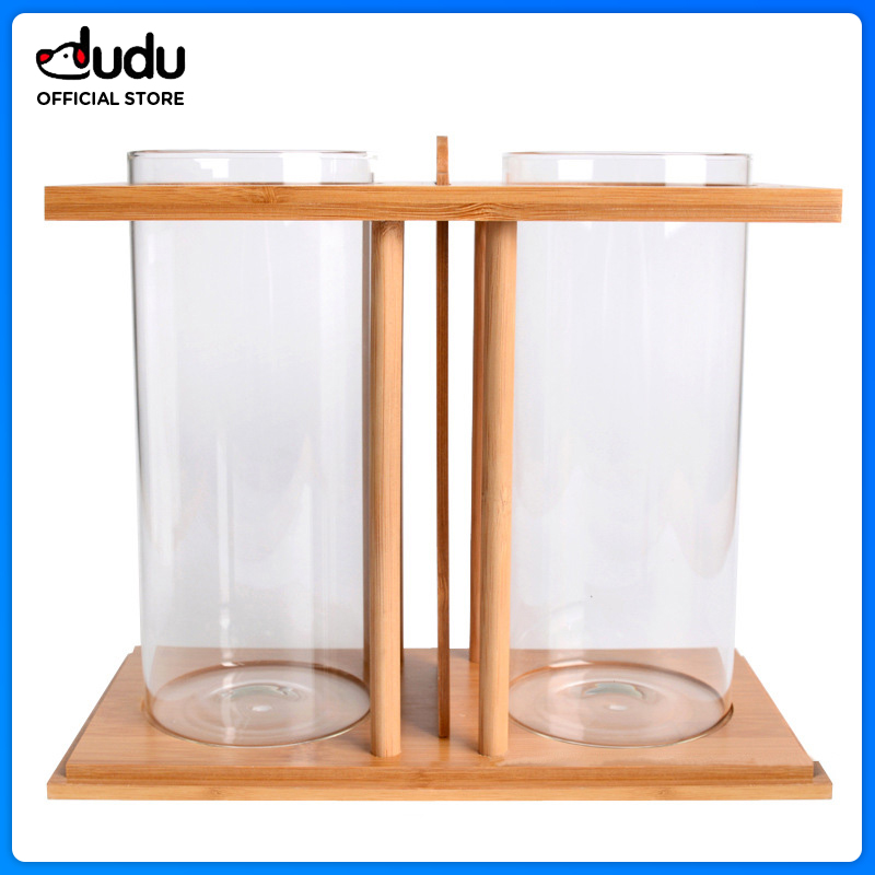 DUDU Pet Aquarium Fish Tank Small Mini Bamboo and Wood Ecological Fish Tank Turtle Fish Box - Jenama DUDU Pet Harga 95 Ringgit*Penghantaran Percuma