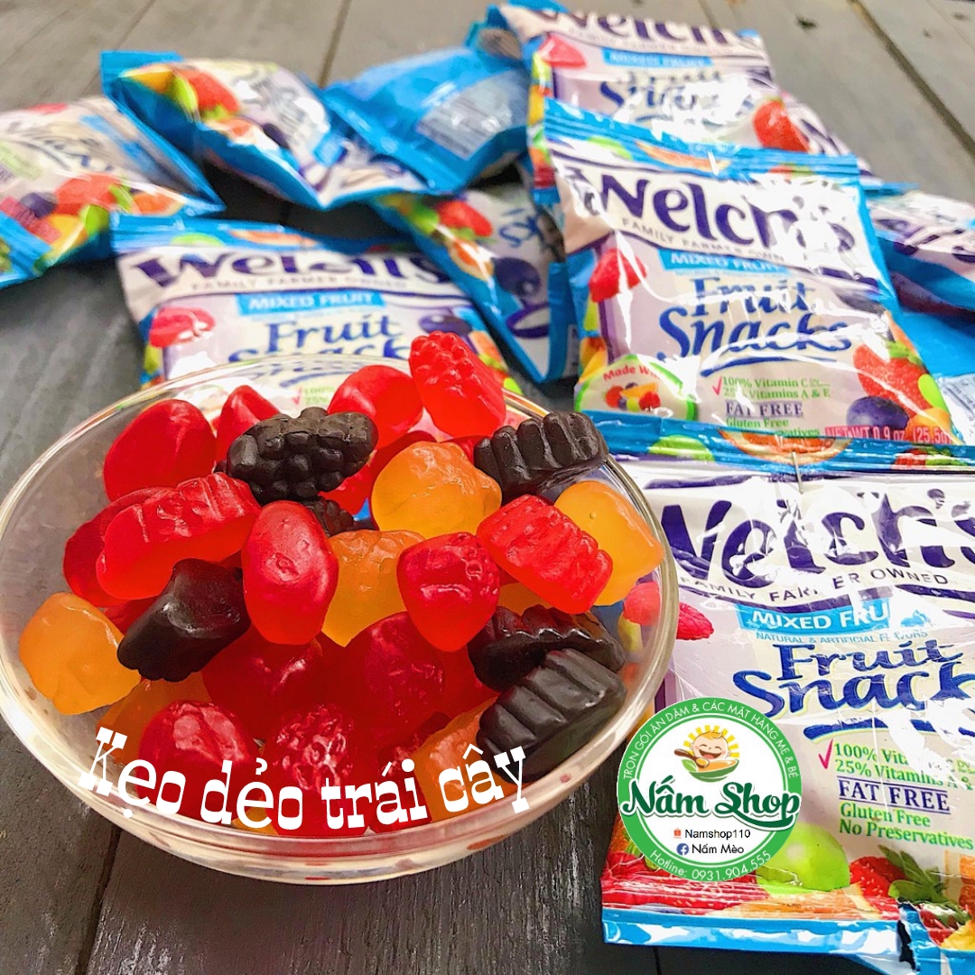 Kẹo dẻo trái cây Welch's Fruit Snacks ⚡️𝐅𝐑𝐄𝐄 𝐒𝐇𝐈𝐏⚡️ Kẹo hoa quả vitamin cho bé