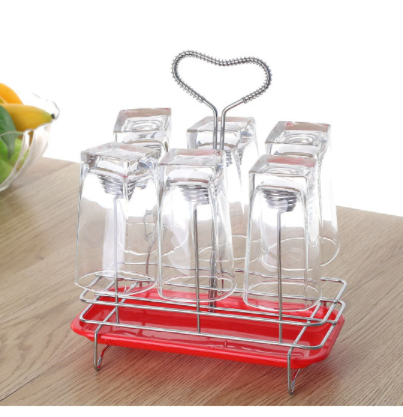 [HCM]Kệ Úp Ly Inox Cao Cấp Hình Tròn - Có Chỗ Đựng Khay