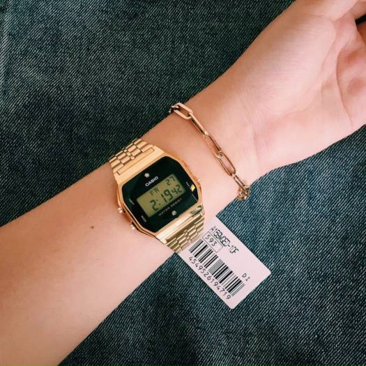 Đồng Hồ Casio Nam Nữ A159 mặt đính đá, thép không gỉ, không phai màu, kiểu dáng thể thao