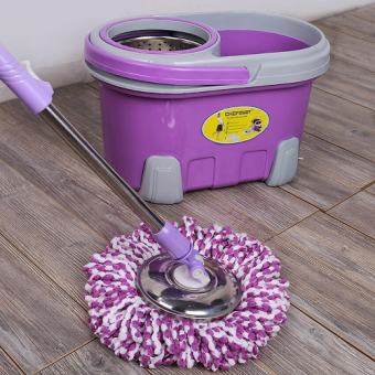 Bộ cây lau nhà xoay 360 độ lồng inox Chefman