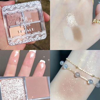 Bảng phấn DIKALU 4 màu ánh kim lấp lánh - INTL