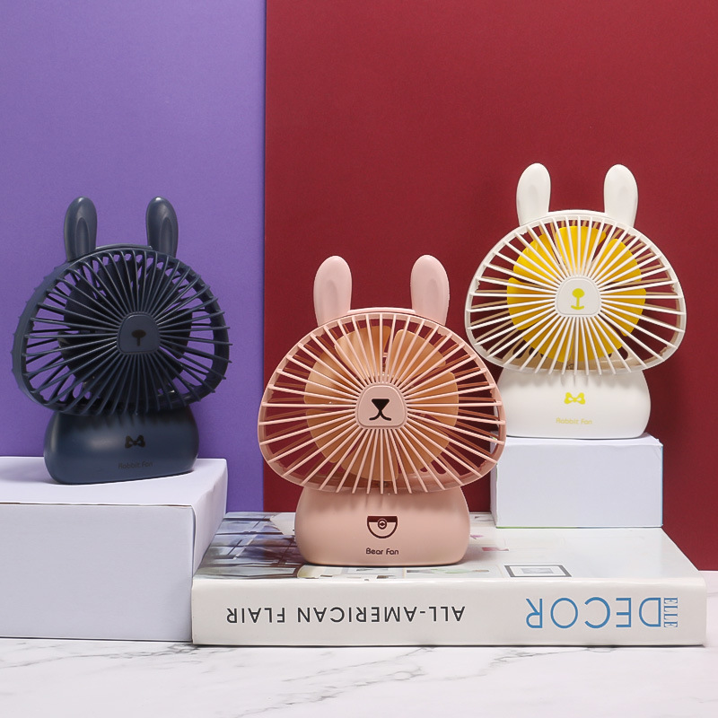 Quạt sạc tích điện mini Gấu Bear Fan có đèn led Cầm tay - để bàn BH 3 THÁNG - Quạt tích điện mini 3 chế độ siêu mát 7 cánh quạt