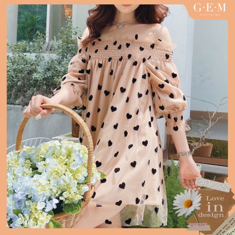 Đầm hoạ tiết trái tim Choco Dress Gem Clothing SP060514
