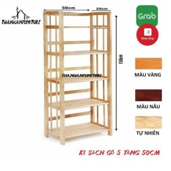 Kệ sách gỗ 50cm - 5 tầng