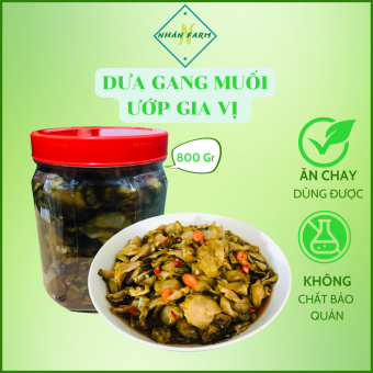 Dưa gang muối ướp gia vị giòn rụm - Hộp 800gr - Ăn chay dùng được