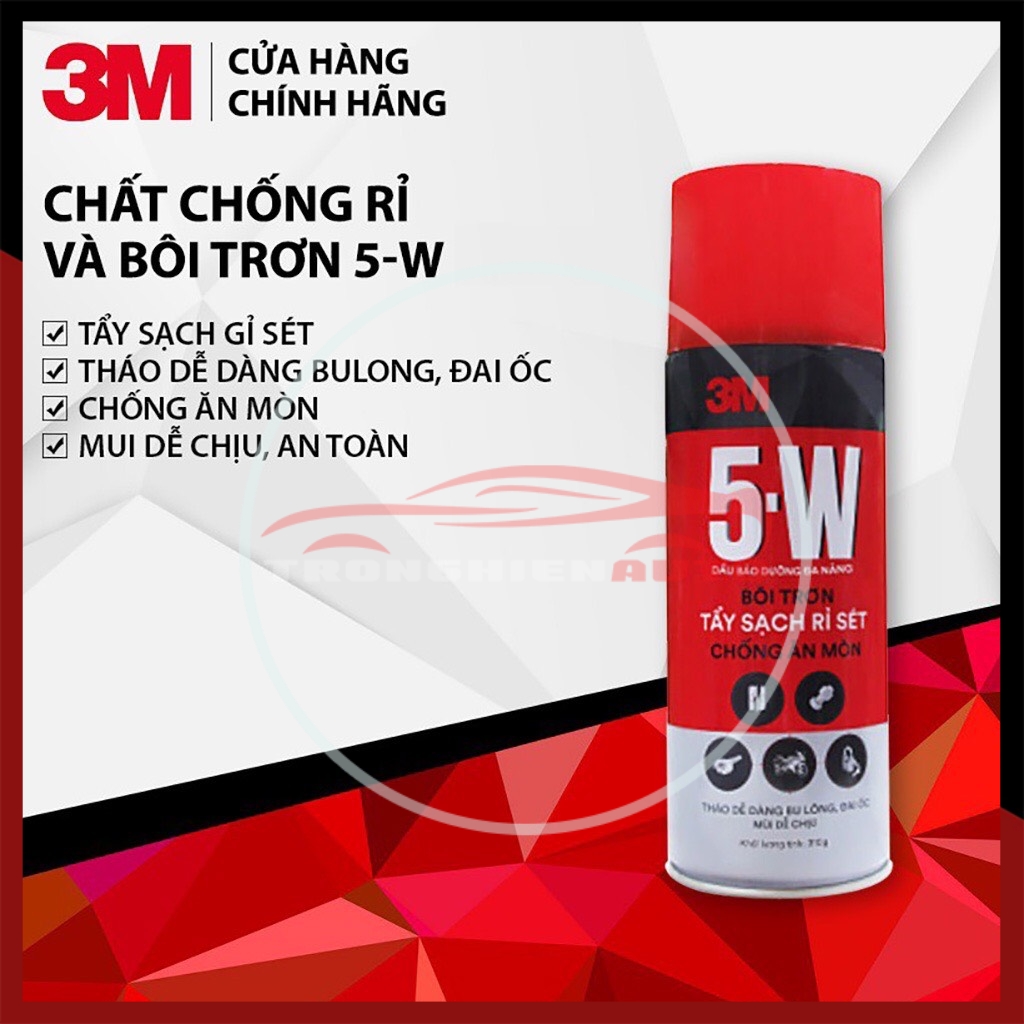Chai Xịt Tẩy Rửa Bôi Trơn Và Chống Rỉ Sét 3M 5W Làm Sạch và Bảo Vệ Bề Mặt Kim Loại dùng cho Ô Tô và Gia Đình