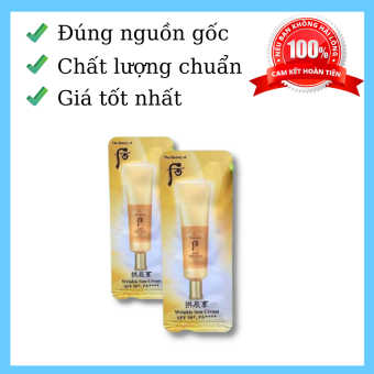 10 gói kem chống nắng [HÀNG CAO CẤP] kem chống nắng Whoo Wrinkle nâng da lên 1 tone không nhờn,không đổ dầu, kem , kem chống nắng, sắc đẹp, chắm sóc da, chống nắng