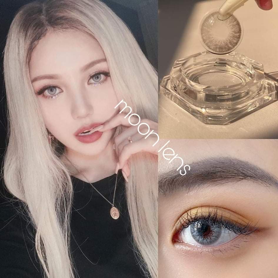 [Hot trend] Lens - kính áp tròng xám tây đủ size đủ độ cận từ 0-6 sử dụng 12 tháng tặng kèm khay đơn bé chưa có dụng cụ đeo
