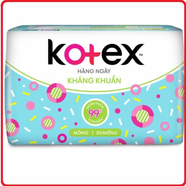 Bvs hàng ngày kháng khuẩn KOTEX 20 Miếng - Xanh Ngọc Băng vệ sinh hằng