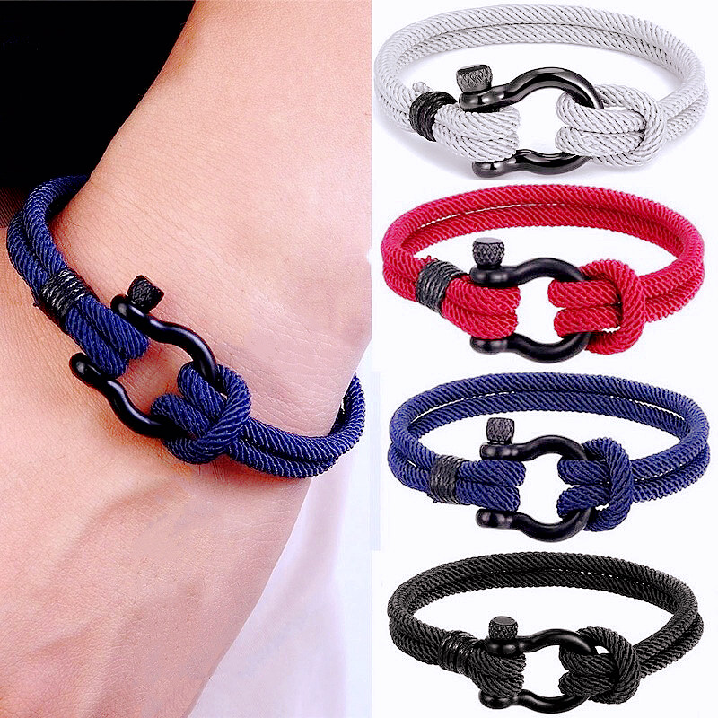 Unisex Anchor Airplane Bracelets Charm Survival Rope Chain Hooks Fashion  Jewelry
