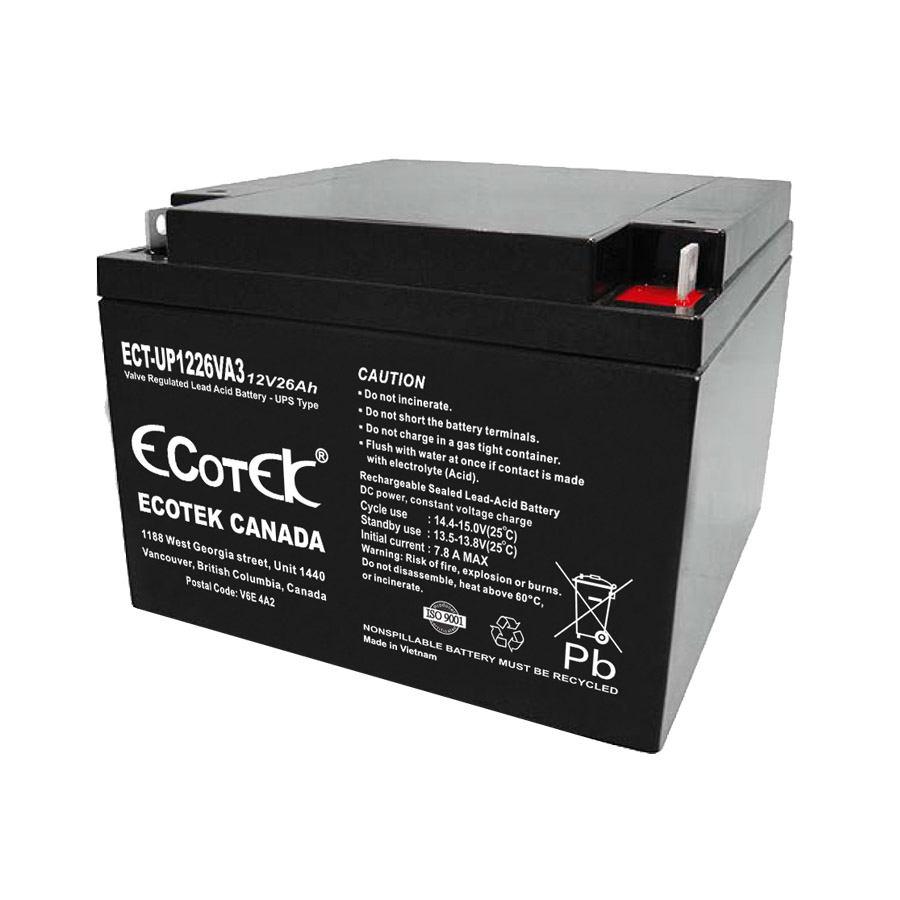 Acquy Ecotek chính hãng 12V26Ah model ECT-UP1226VA3