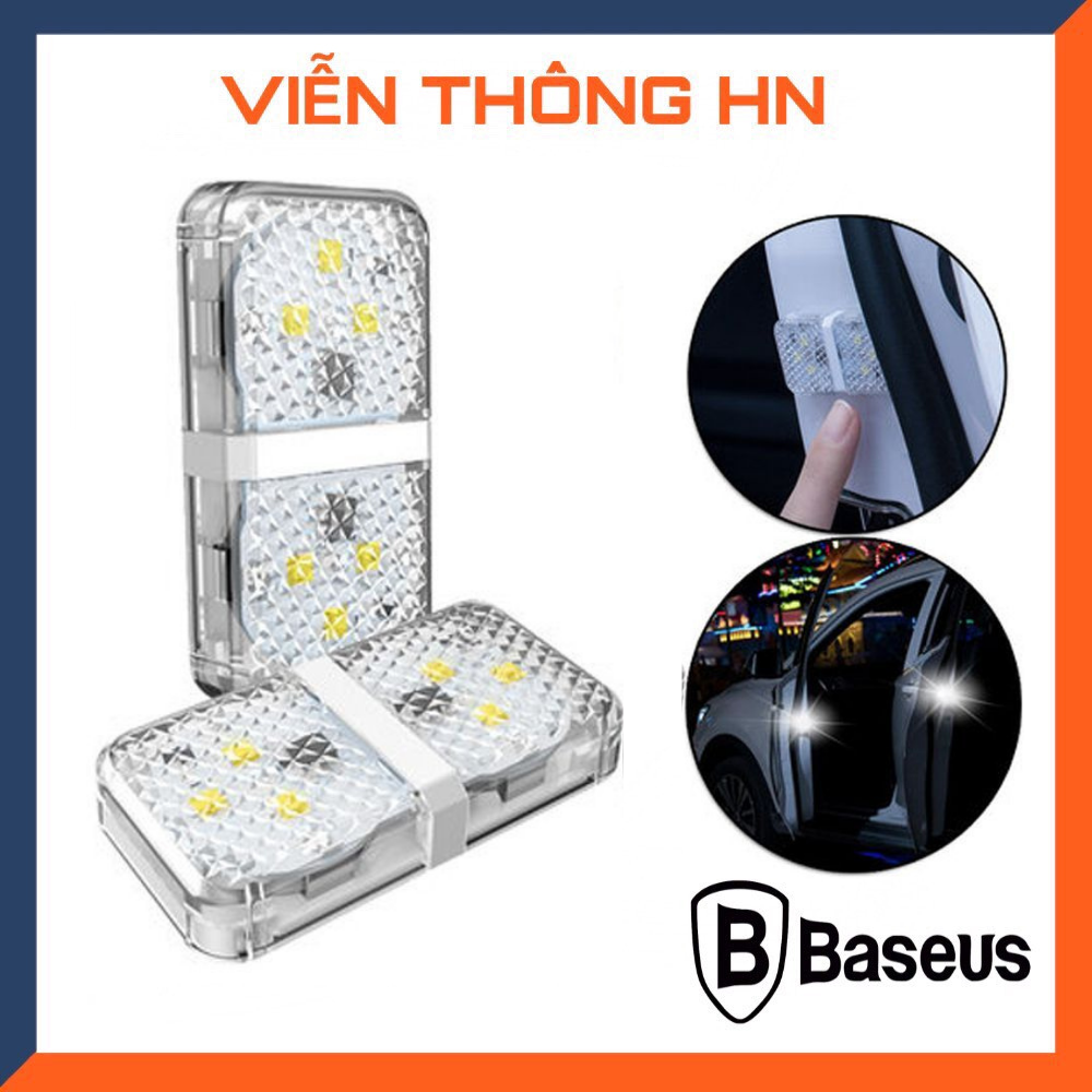 Đèn cảnh báo mở cửa ô tô - Bộ 2 đèn led Baseus warning light đèn báo động tự động khi mở cửa ứng dụng xe oto