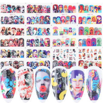 Set Sticker Nước | Cô Gái Rock | Dán Móng Tay