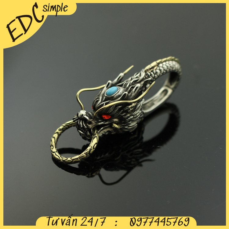 Móc khoá xe máy ô tô cao cấp hình đầu rồng mạ bạc 295 [Mã EDCSP giảm 25% đơn 99K]