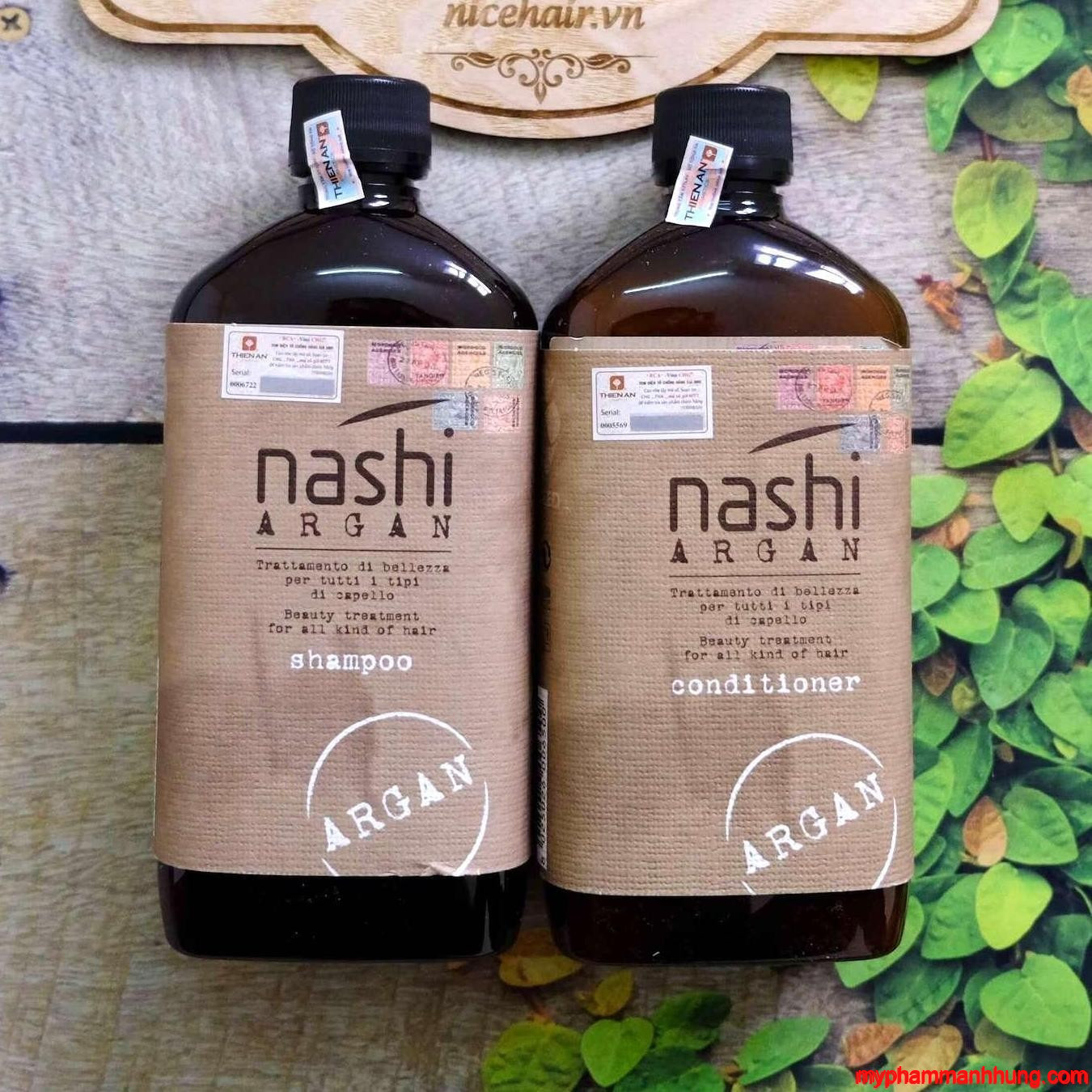 Dầu gội xả phục hồi hư tổn nashi argan 500ml
